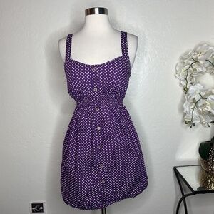 Rhapsody purple polkadot mini sundress M